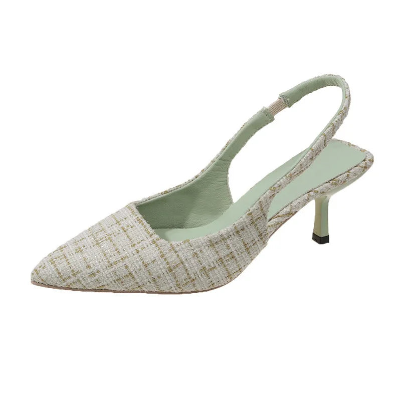 Women's Elegant Kitten Heels Shoes Slingback | Closed Toe