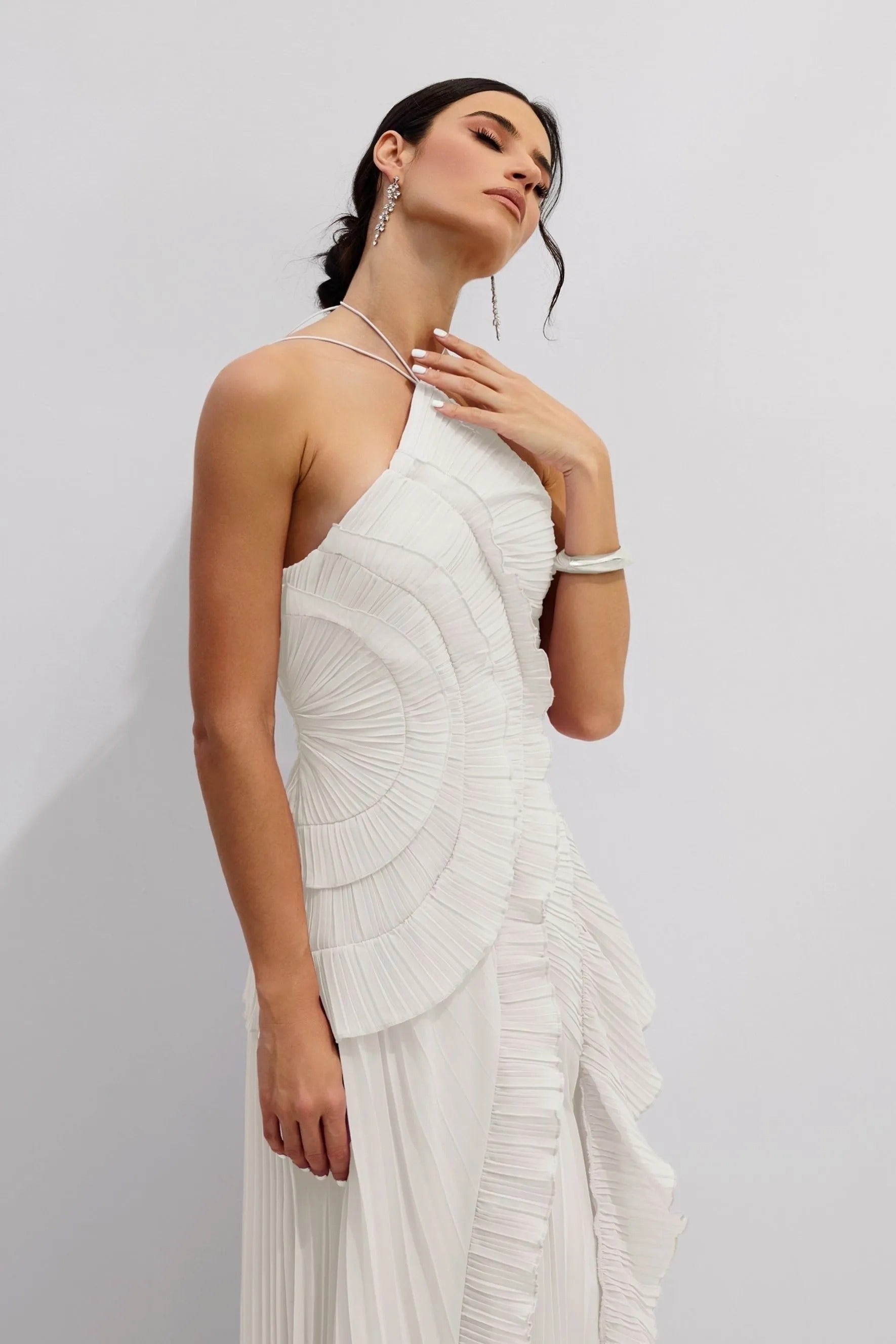 Women's Evening Dress Pleated Ruffle | Maxi