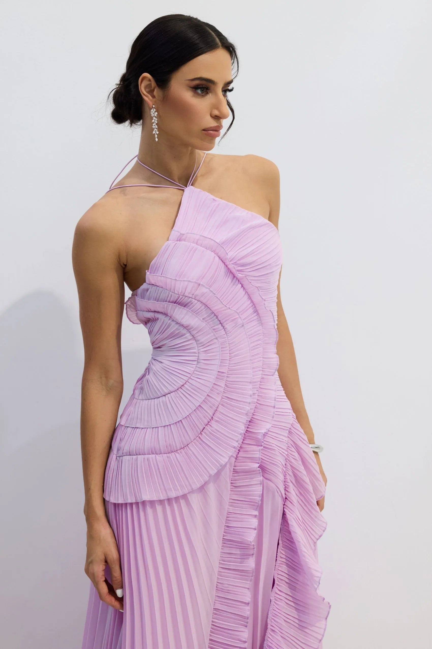 Women's Evening Dress Pleated Ruffle | Maxi