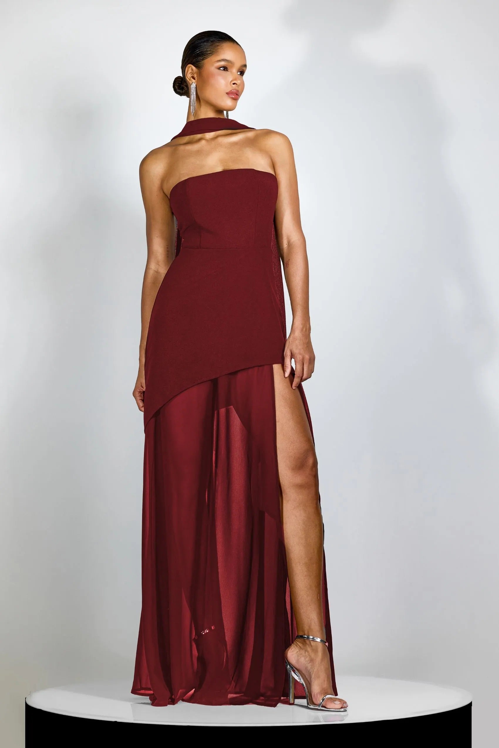 Women's Evening Dress Strapless Split Skirt | Maxi