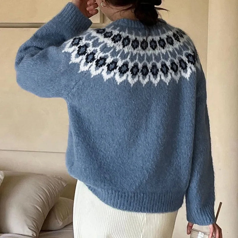 Women's Fair Isle Jumper Crew Neck | Nordic Pattern