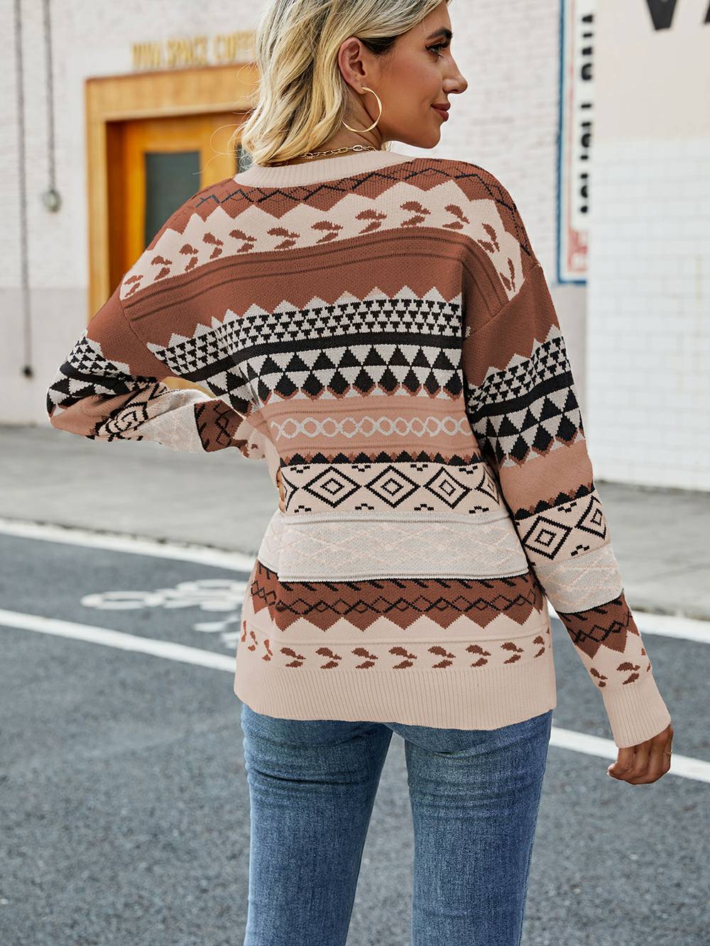 Women’s Fair Isle Jumper Long Sleeve | Winter Knit