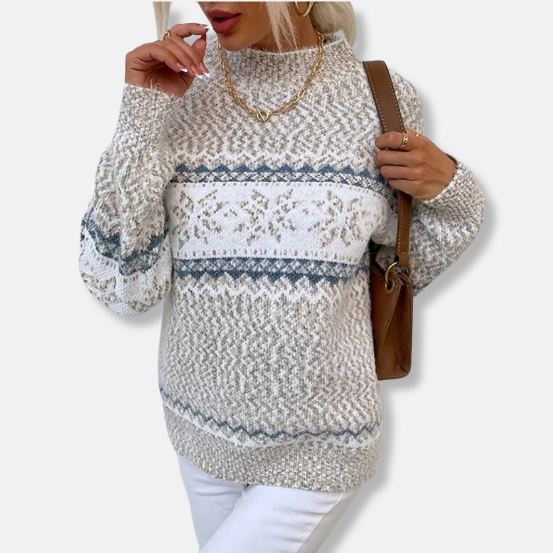 Women's Fair Isle Jumper Snowflake Pattern | Winter