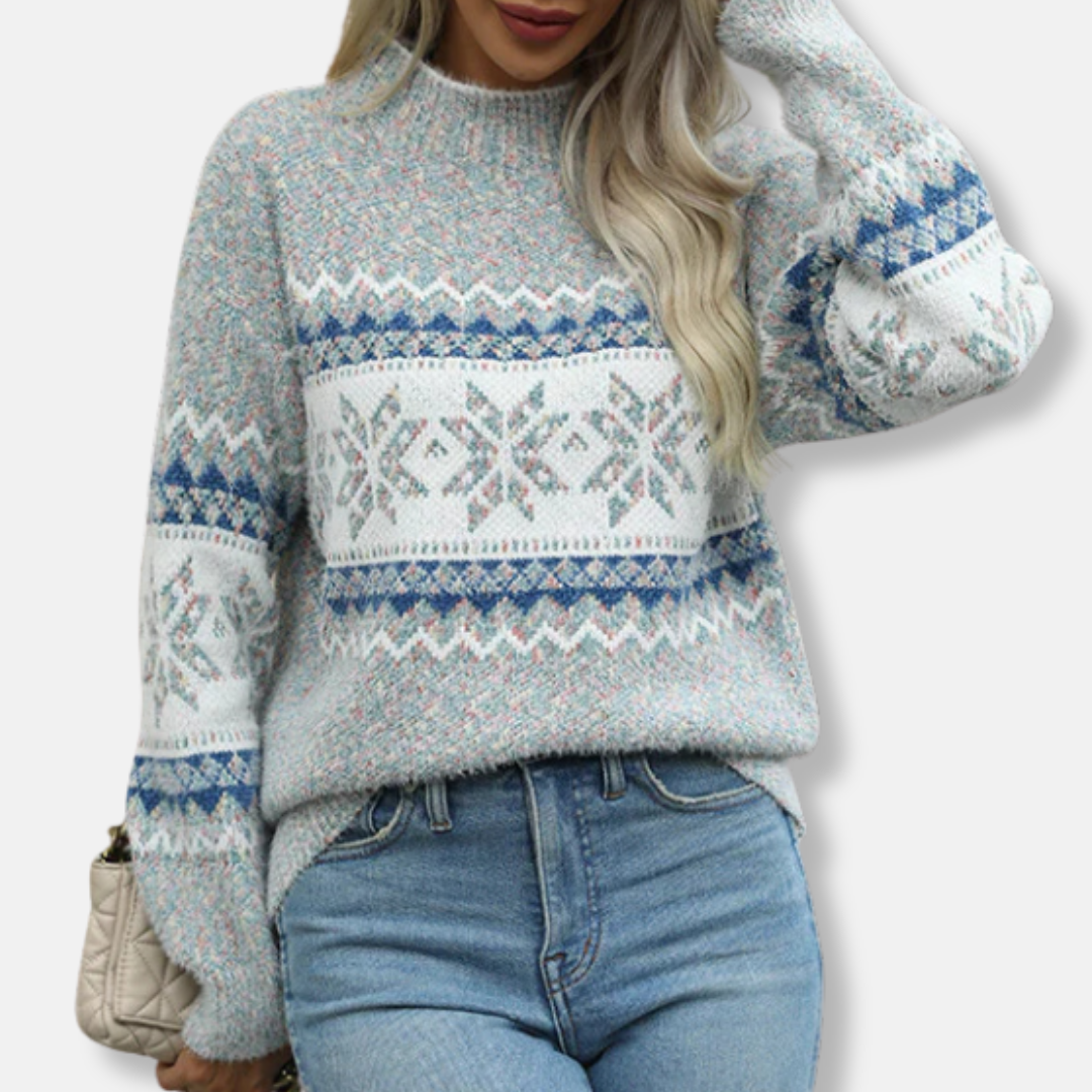 Women's Fair Isle Jumper Snowflake Pattern | Winter