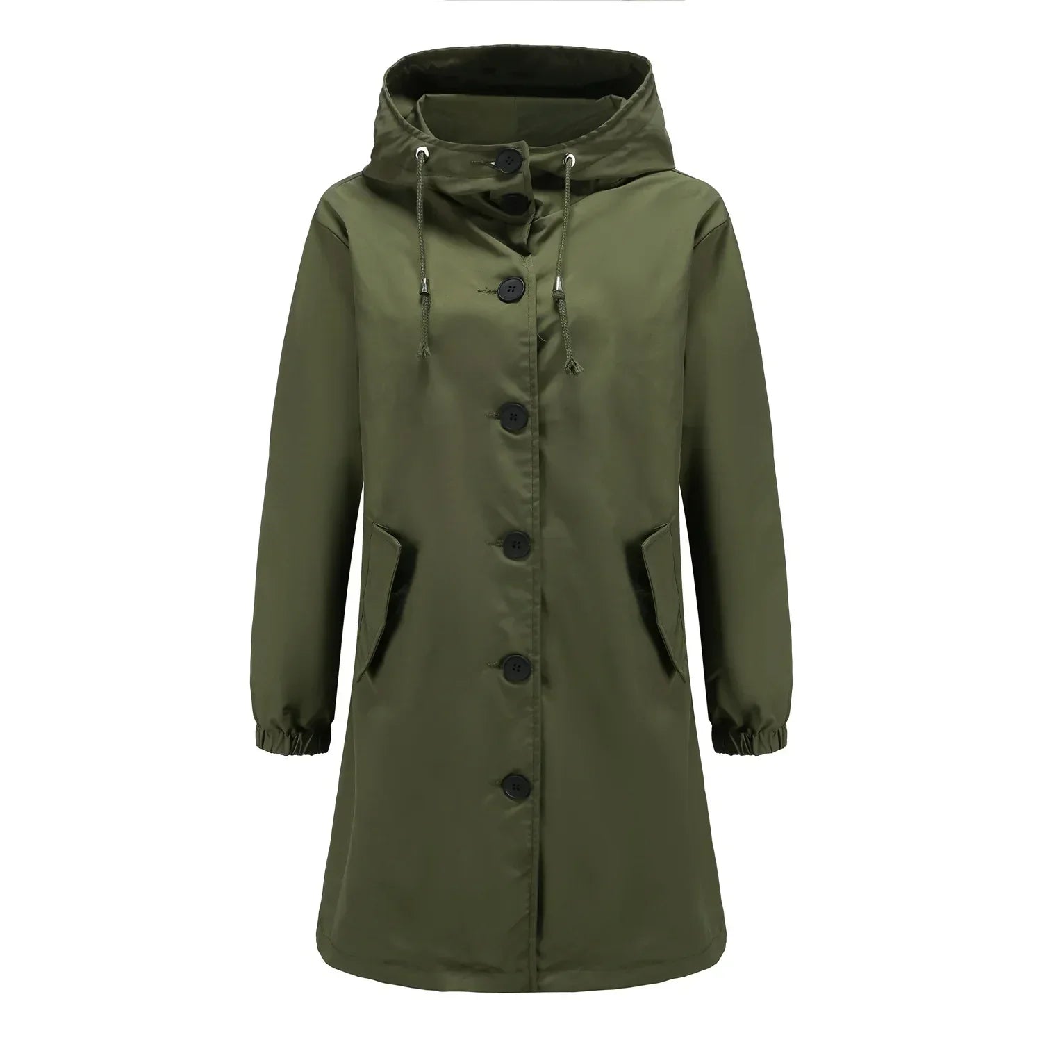 Women's Hooded Trench Coat Windbreaker Button | Beige