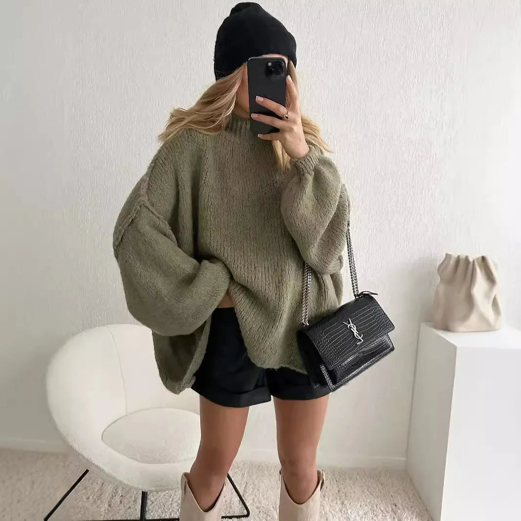 Women's Jumper Oversized Turtleneck | Knit