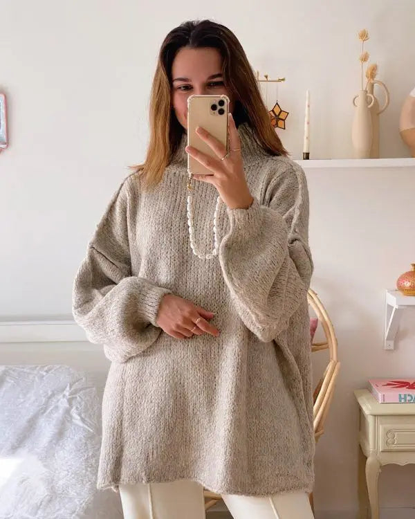 Women's Jumper Oversized Turtleneck | Knit