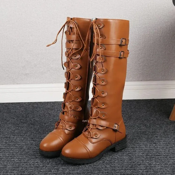Women's Knee High Boots Lace Up | Winter