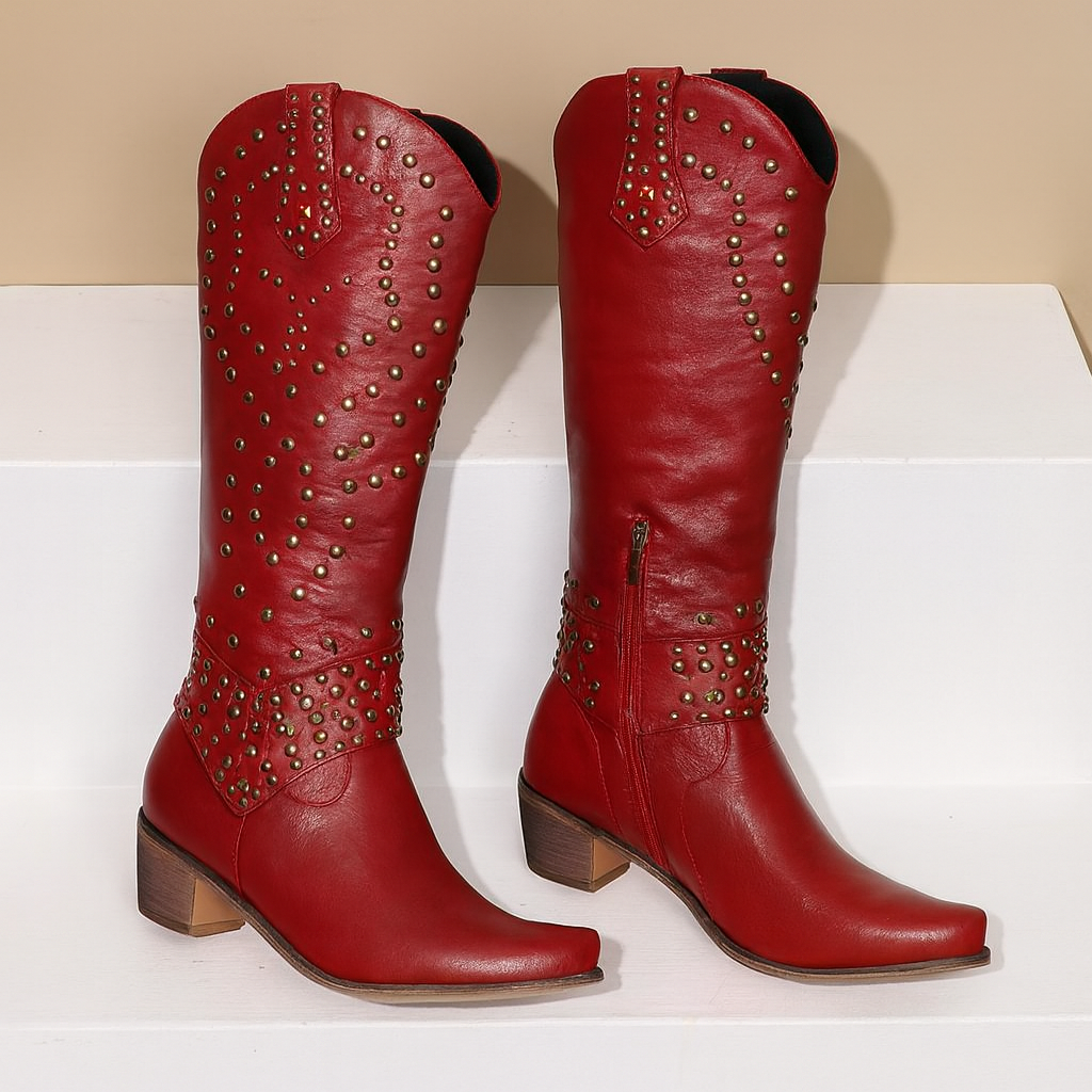 Women's Knee High Boots Studded | Cowgirl