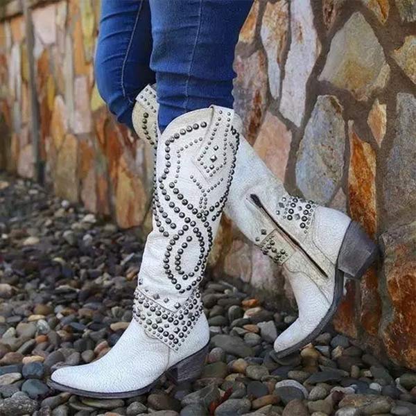 Women's Knee High Boots Studded | Cowgirl