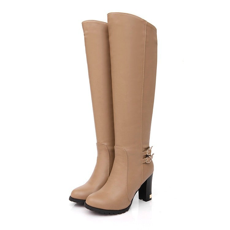 Women's Knee High Boots With Block Heel | Plush Lined