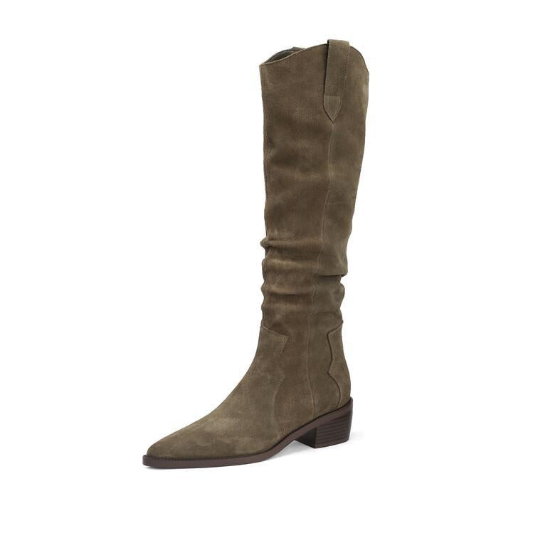 Women's Knee High Boots With Low Block Heel | Classic Style