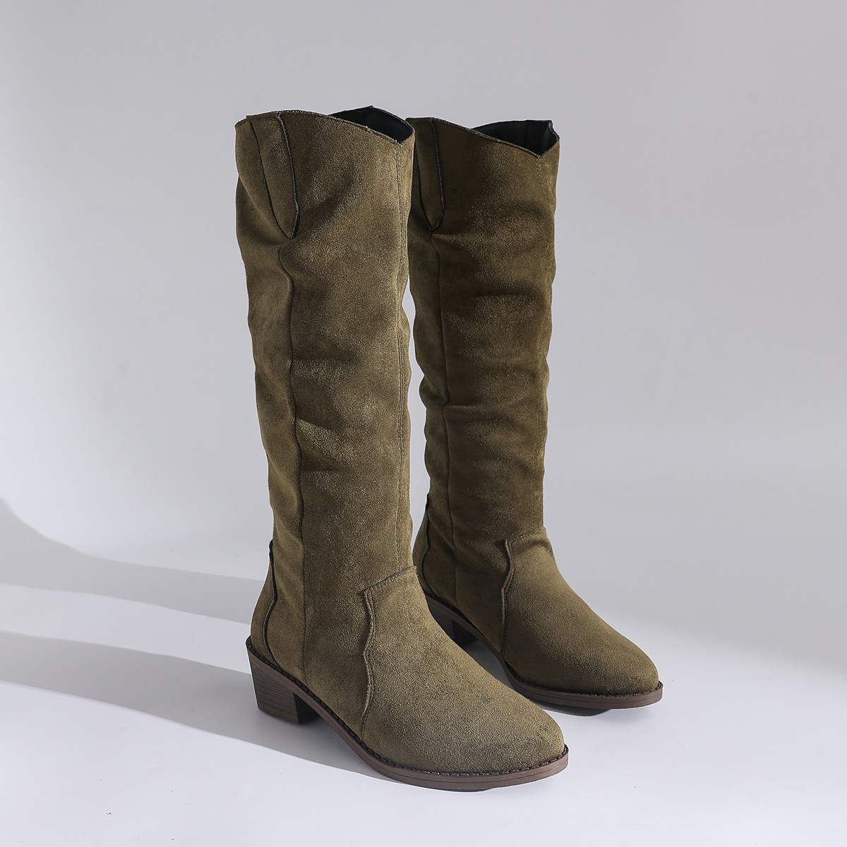 Women's Knee High Boots With Low Block Heel | Classic Style