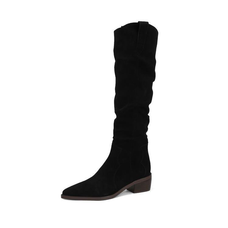 Women's Knee High Boots With Low Block Heel | Classic Style
