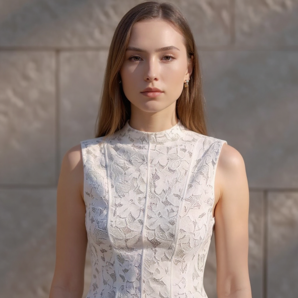 Women's Lace Sleeveless Bridal Wedding Dress | Midi