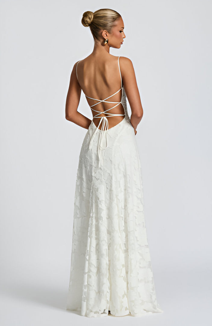 Women's Lace Tie Back Maxi Dress | Evening