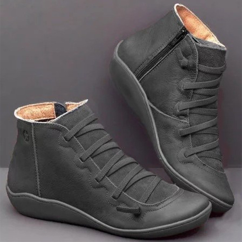 Women's Lace-Up Ankle Boots With Zip | Comfort