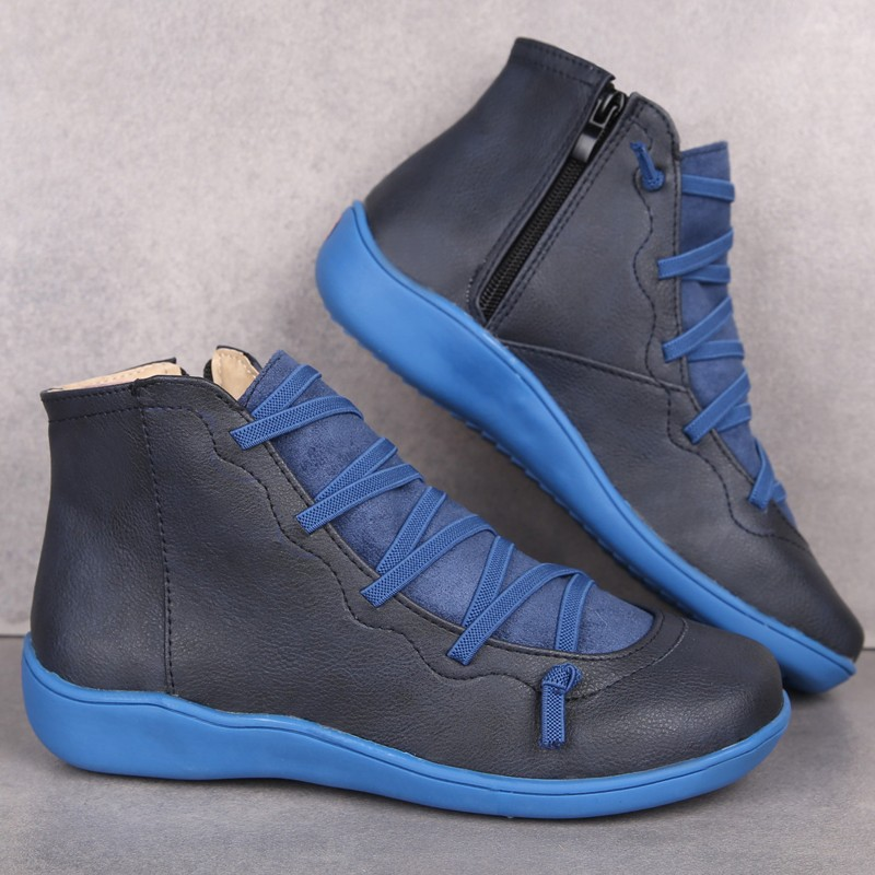 Women's Lace-Up Ankle Boots With Zip | Comfort