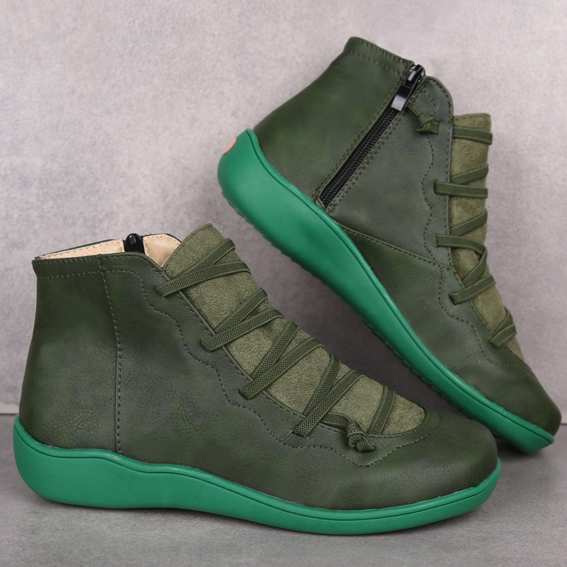 Women's Lace-Up Ankle Boots With Zip | Comfort