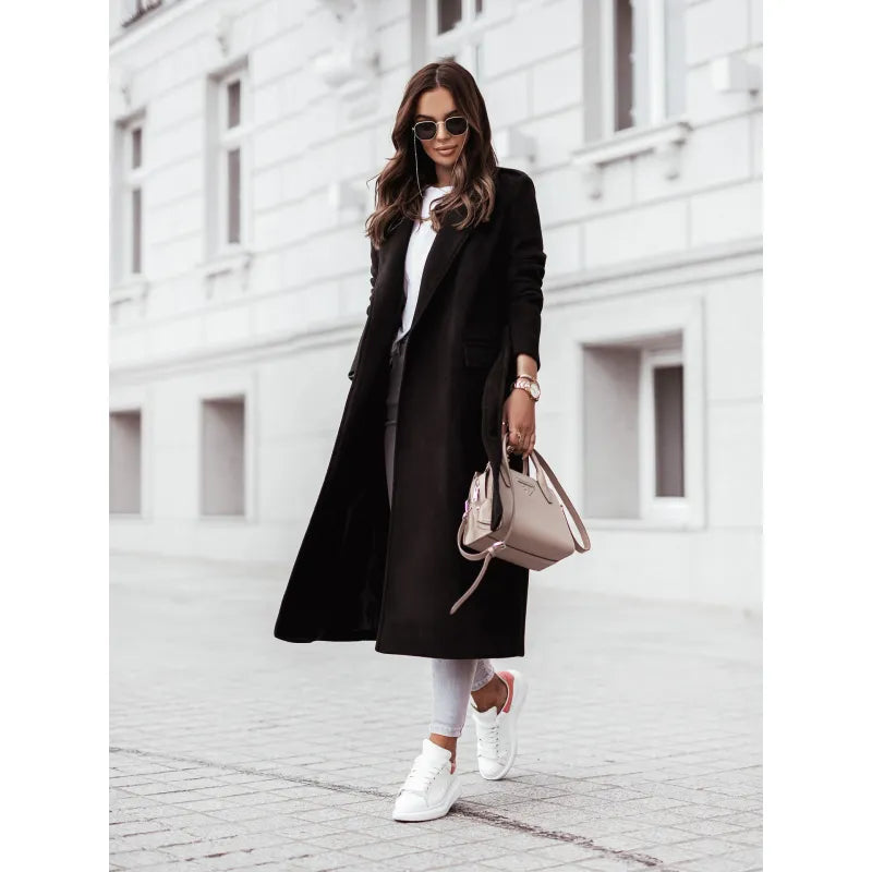 Women's Ladies Overcoat Belted Longline | Minimalist