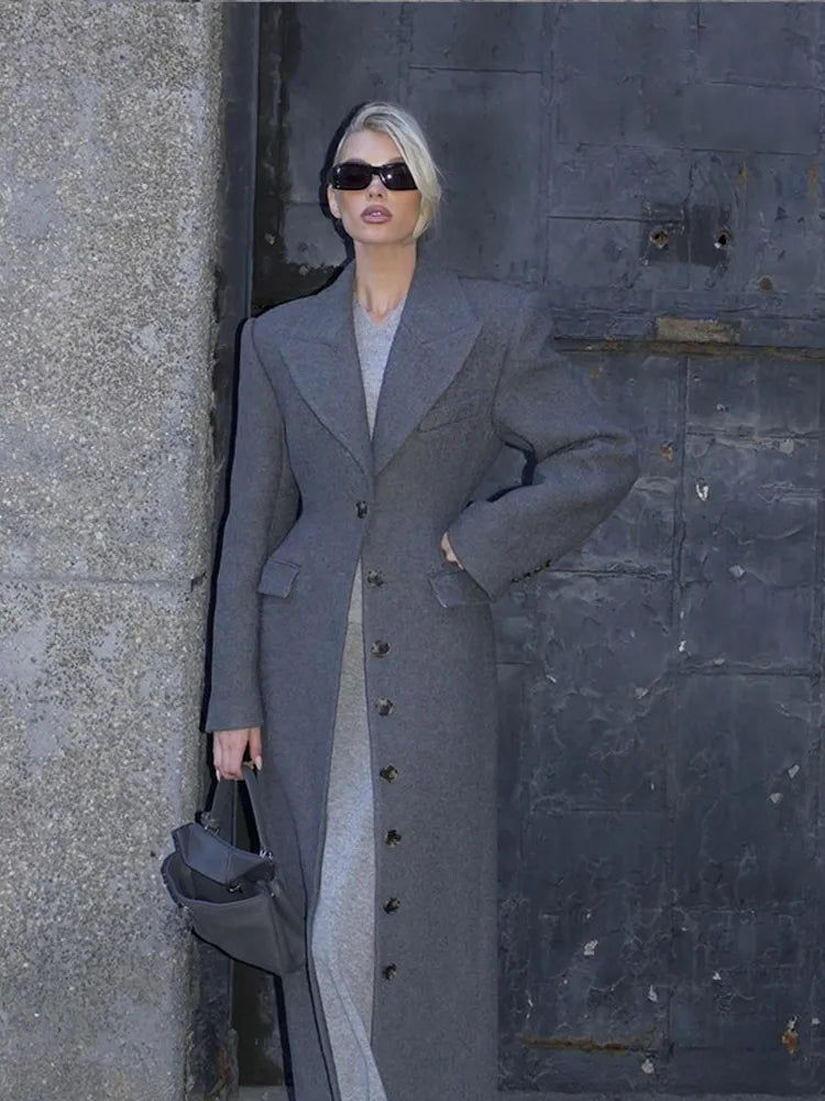 Women's Ladies Overcoat Button Front Lapel | Tailored