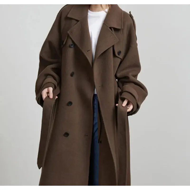 Women's Ladies Overcoat Double Breasted Lapel | Oversized