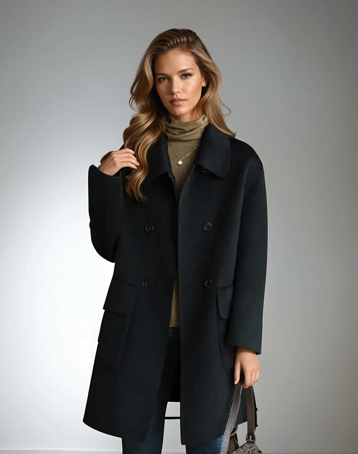 Women's Ladies Overcoat Notched Collar Buttoned | Classic