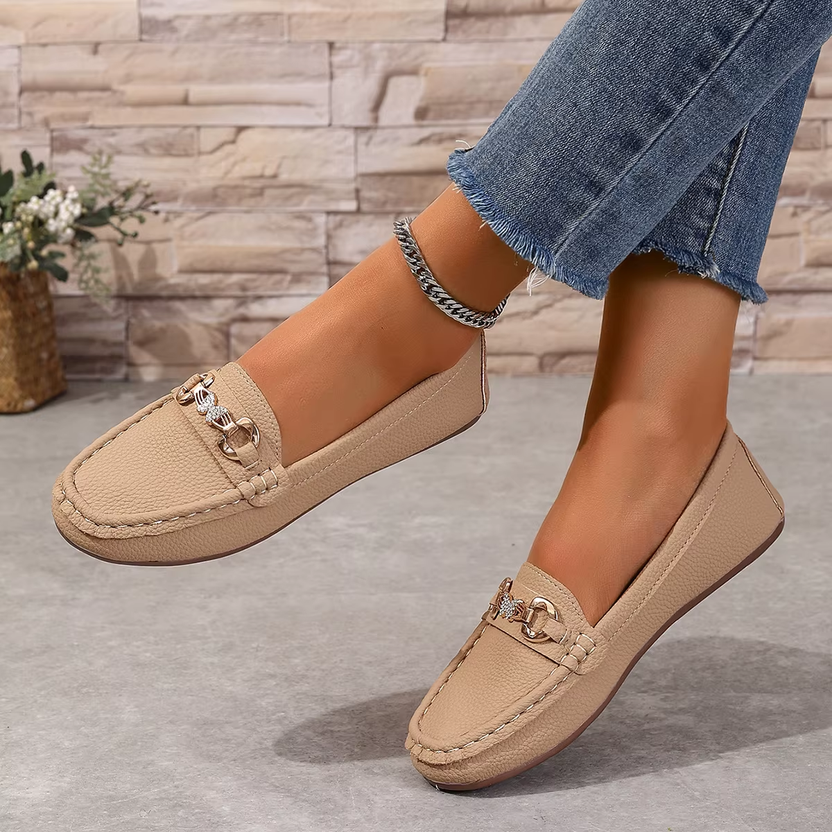 Women's Loafers Chain Detail | Slip On