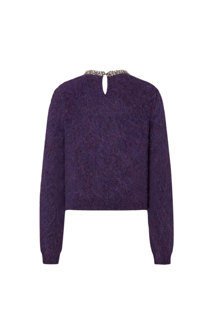 Women's Long Sleeve Knit Purple Jumper | Relaxed