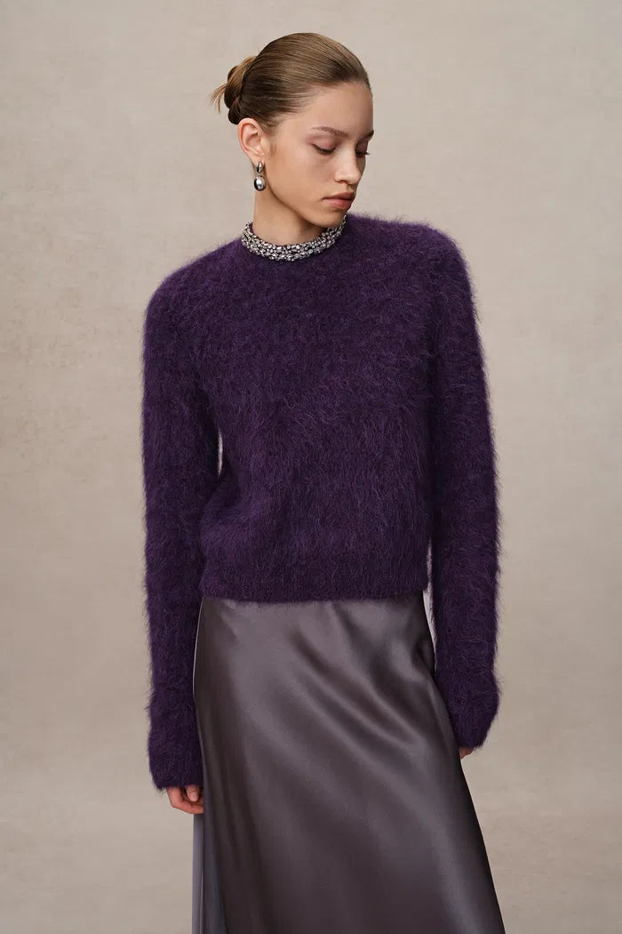Women's Long Sleeve Knit Purple Jumper | Relaxed
