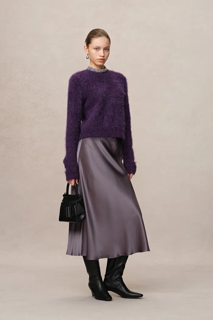 Women's Long Sleeve Knit Purple Jumper | Relaxed