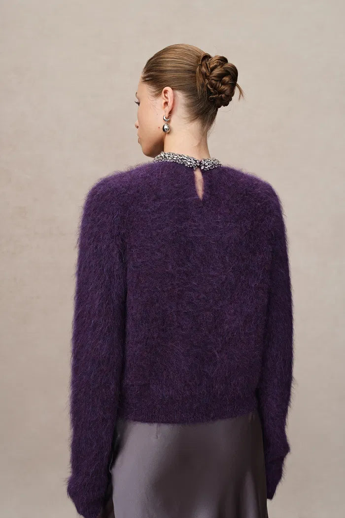 Women's Long Sleeve Knit Purple Jumper | Relaxed