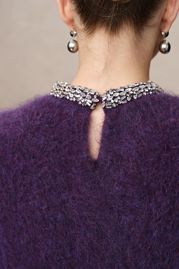 Women's Long Sleeve Knit Purple Jumper | Relaxed