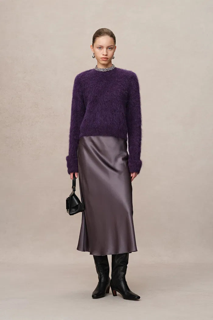 Women's Long Sleeve Knit Purple Jumper | Relaxed