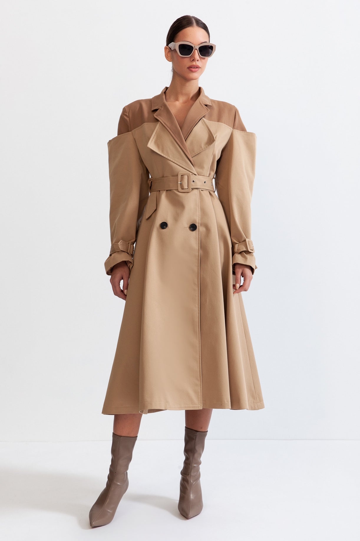 Women's Long Trench Coat Belted Double Breasted | Winter