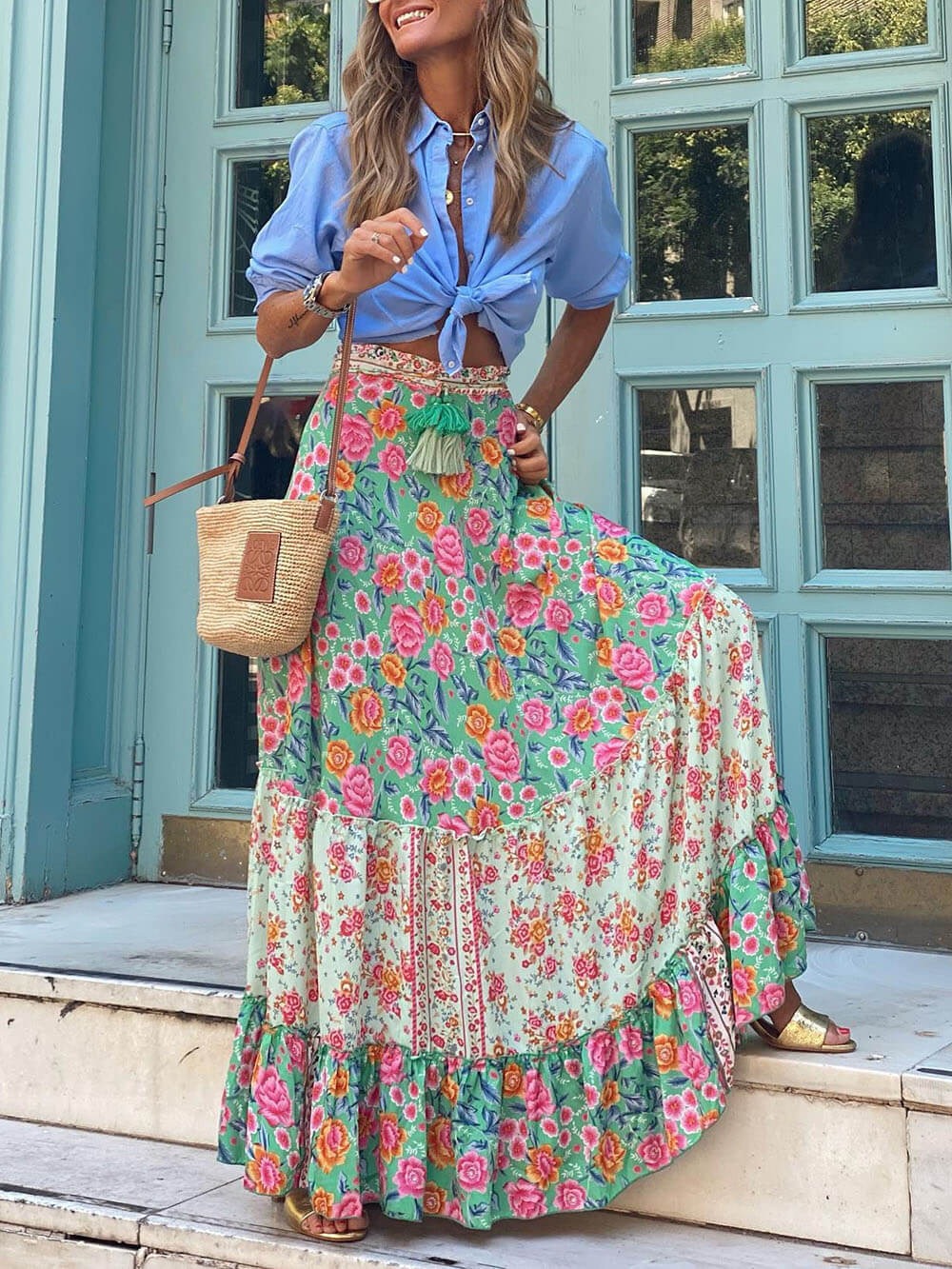 Women’s Maxi Skirt A-line | Patterned