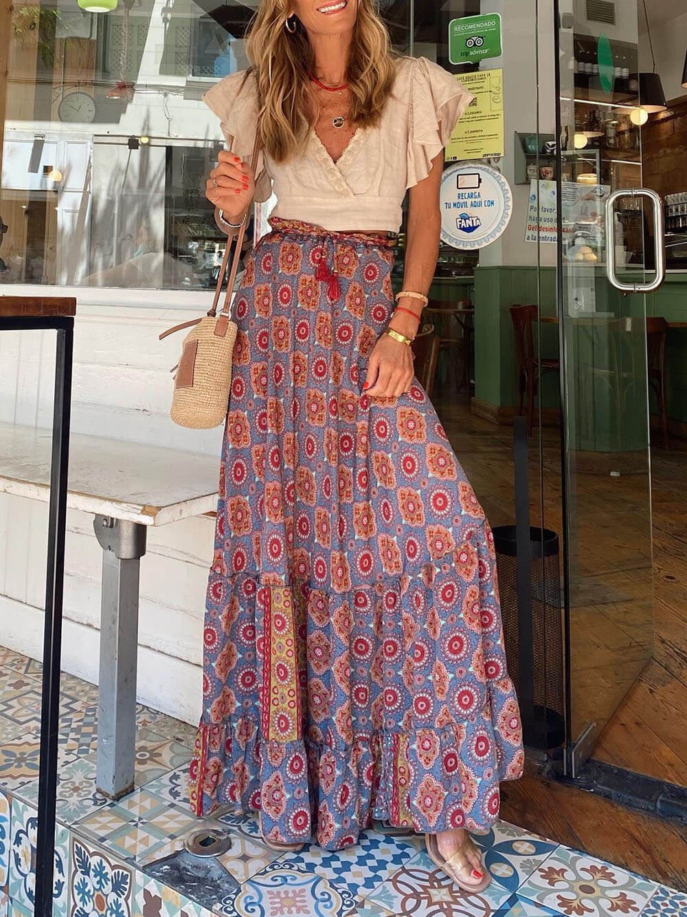 Women’s Maxi Skirt A-line | Patterned
