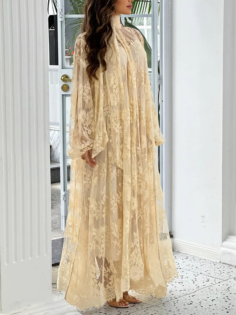 Women's Mother of the Bride Dress High Neck Lace | Maxi