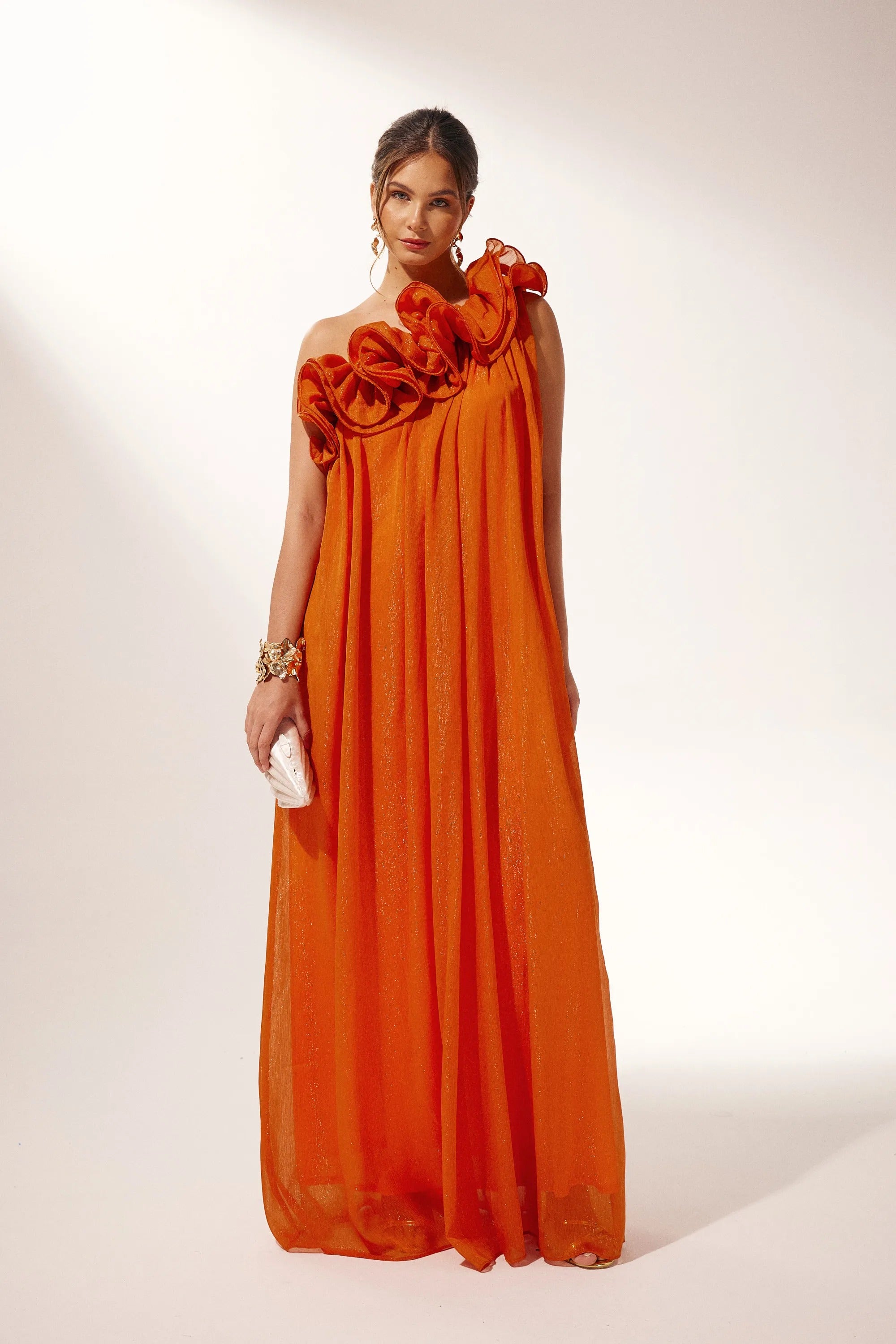 Women's Mother of the Bride Dress One Shoulder Ruffle | Maxi