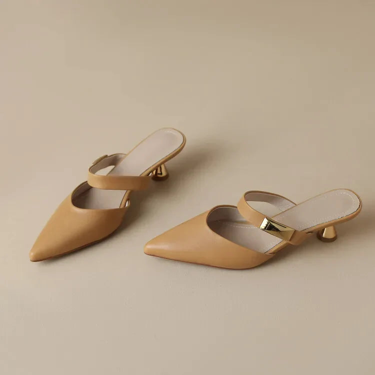 Women's Mules Pointed Toe Strap Heeled | Formal