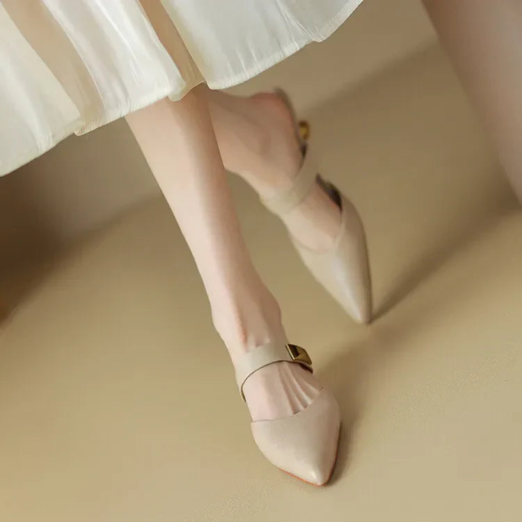 Women's Mules Pointed Toe Strap Heeled | Formal