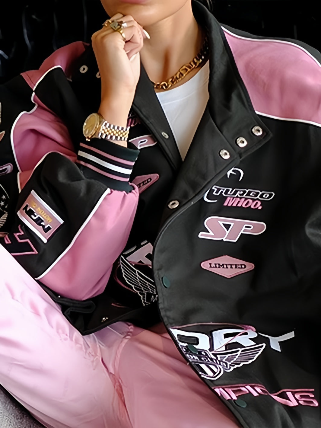 Women's Oversize Varsity Jacket | Two-Tone