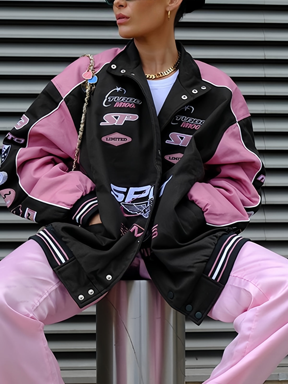 Women's Oversize Varsity Jacket | Two-Tone