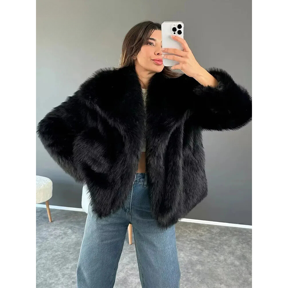 Women's Oversized Fur Coat Long Sleeve | Winter Jacket