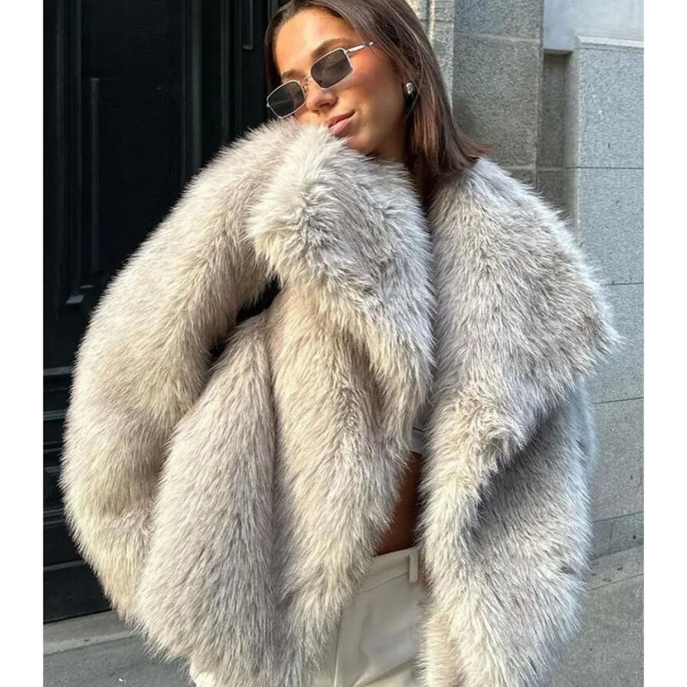Women's Oversized Fur Coat Long Sleeve | Winter Jacket