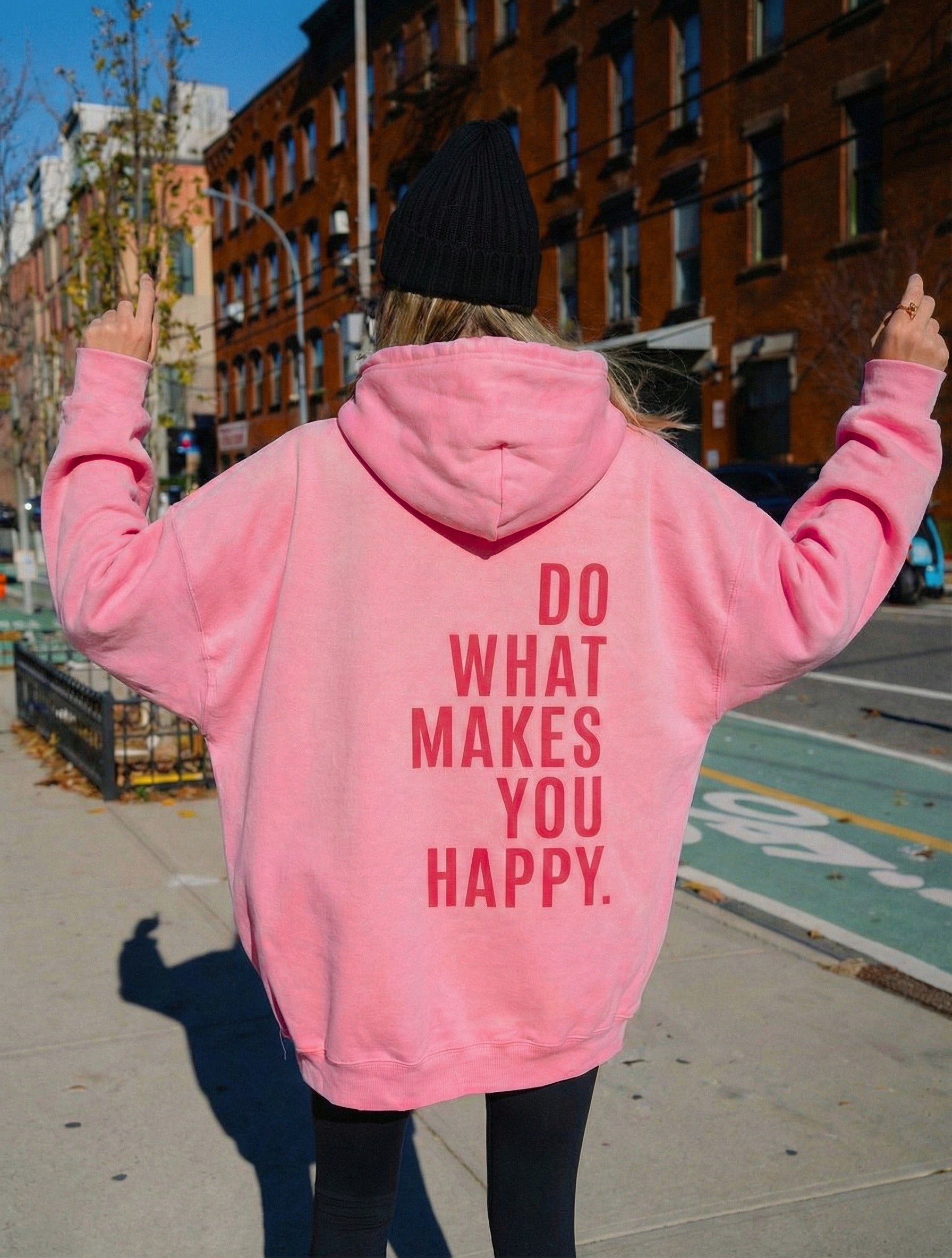Women's Oversized Hoodie Slogan Back Print | Pullover