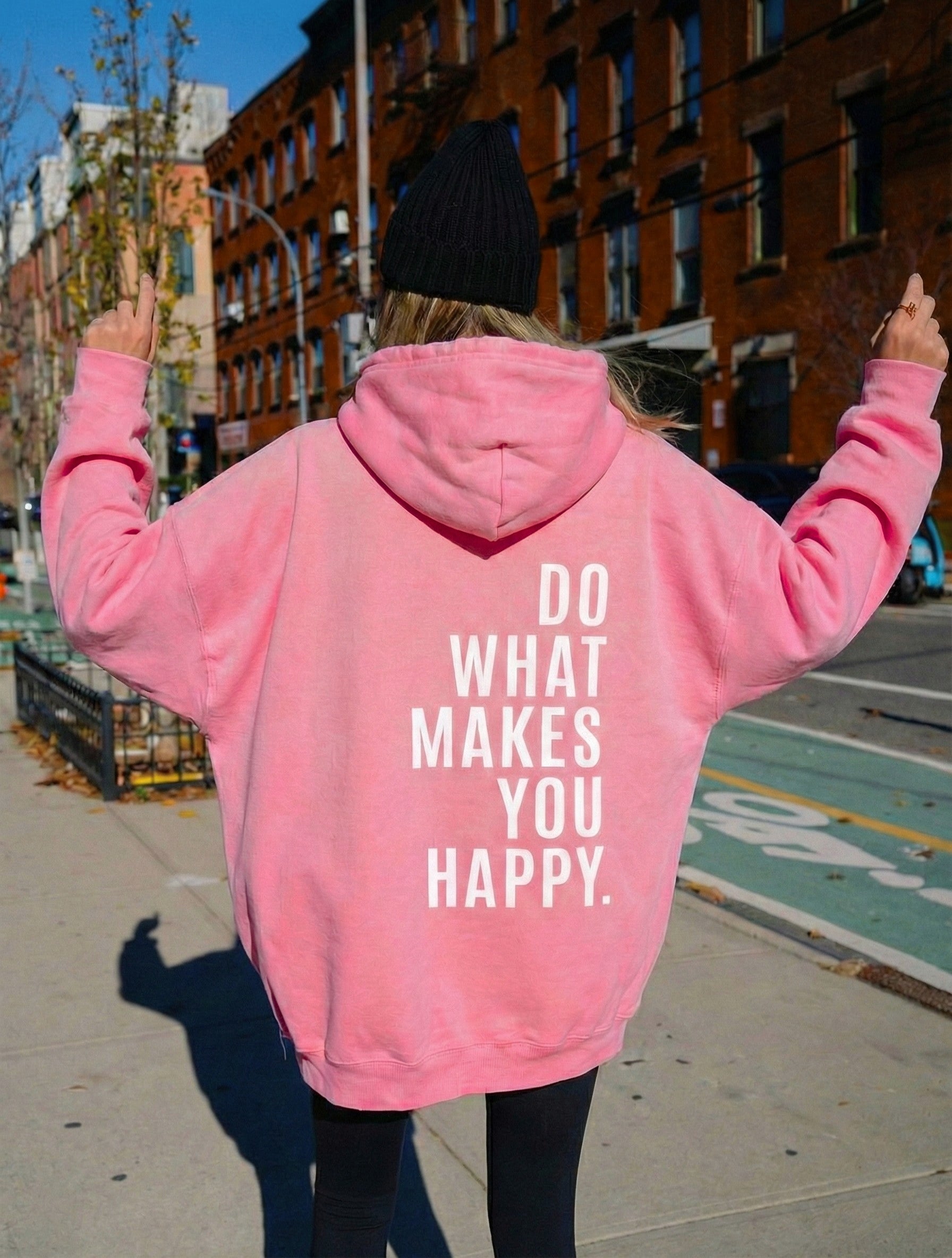 Women's Oversized Hoodie Slogan Back Print | Pullover