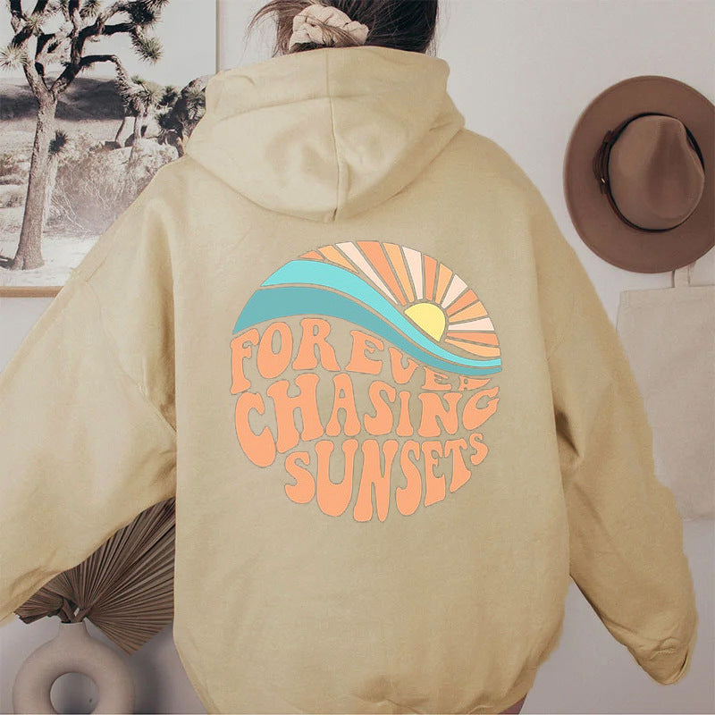Women's Oversized Hoodie With Print | Sunset
