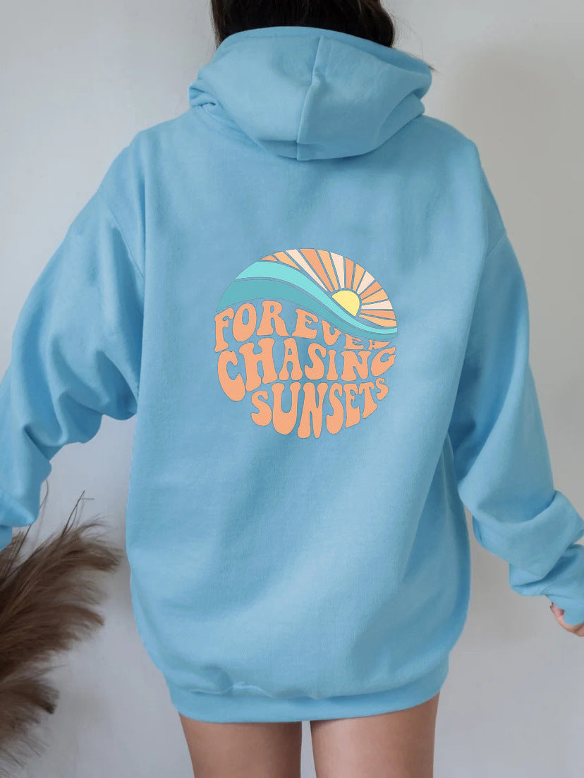 Women's Oversized Hoodie With Print | Sunset