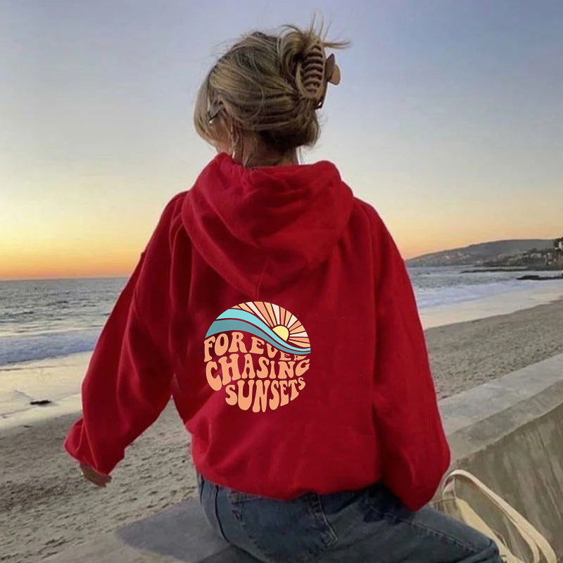 Women's Oversized Hoodie With Print | Sunset